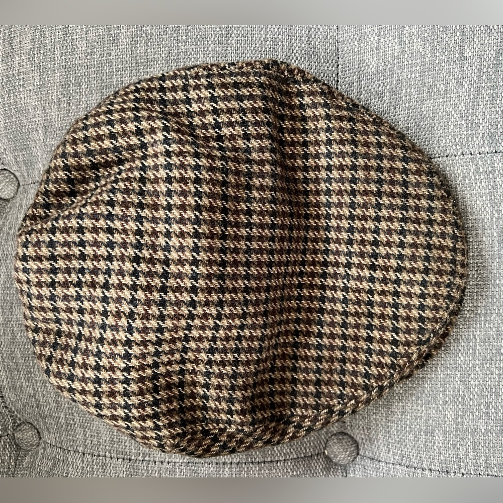 W. Beagle Essex Brown Tweed Plaid Flat Cap